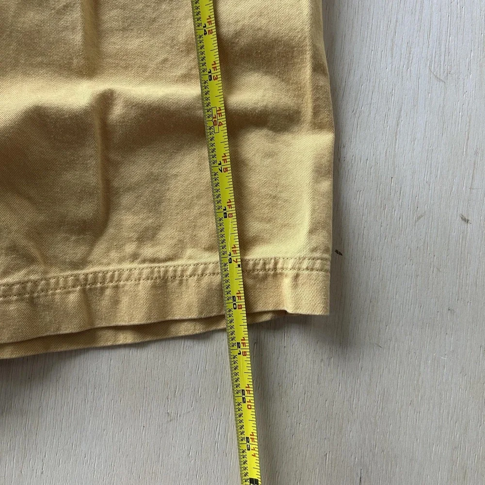 Vintage Yellow Twill Pleated SKwear Shorts Womens 10 Elastic Waist 8 Inseam
